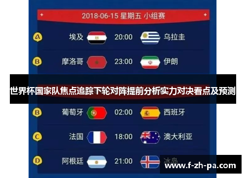 世界杯国家队焦点追踪下轮对阵提前分析实力对决看点及预测 世界杯国家队焦点追踪下轮对阵提前分析实力对决看点及预测